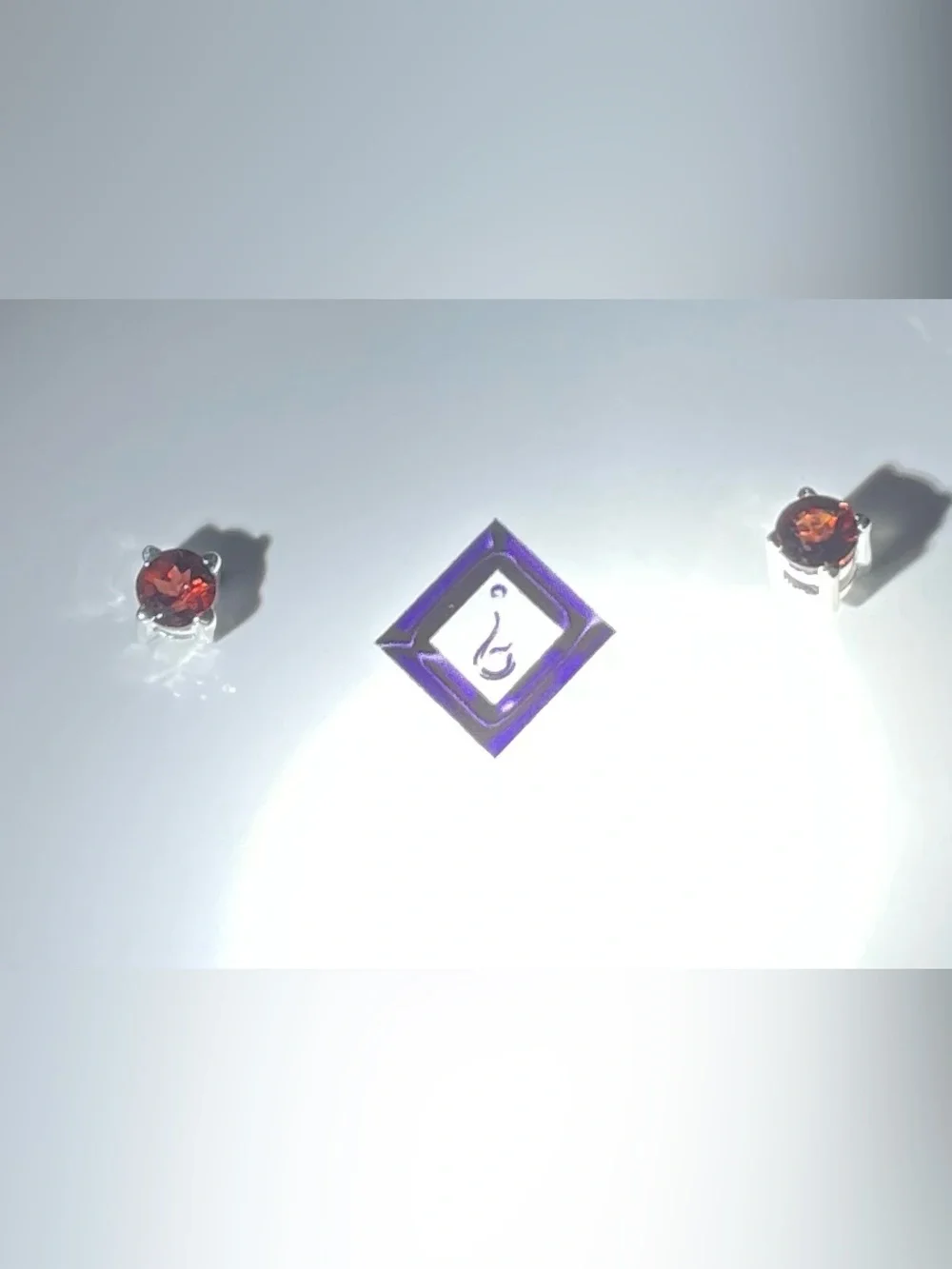 Garnet stud earrings small
